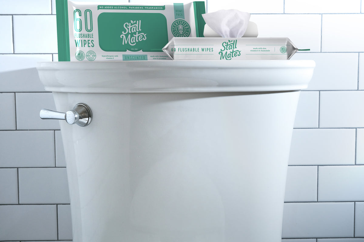 Stall Mates: 60 Flushable Wipes (4 Packs - 240 Wipes Total)