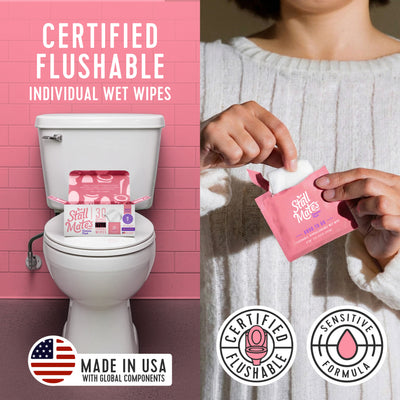 Stall Mates Feminine Fresh: 30 on-the-go flushable wipe singles (PH-Balanced)