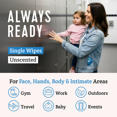 Stall Mates Wipes Witch Hazel: Flushable Wipes | Individually Wrapped | (30 on-the-go singles)